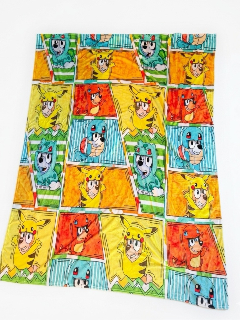 RARE one of a kind Bluey/Pokemon mash up blanket 5x7 feet Super Soft